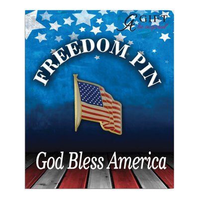 Gold-tone Enameled American Flag Lapel Pin