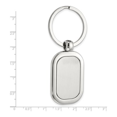 Engravable Silver-Plated Rectangular Key Ring – view 3