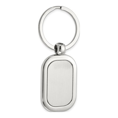 Engravable Silver-Plated Rectangular Key Ring