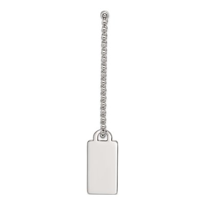 Silver-Plated Engravable ID Tag Key Ring