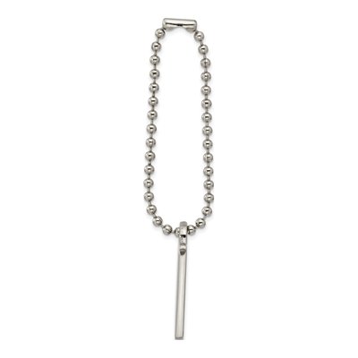 Silver-Tone Engravable ID Tag Key Ring – view 2