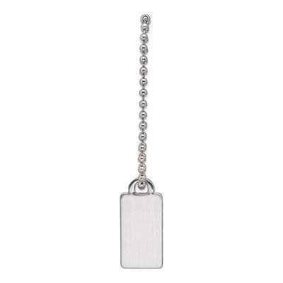 Silver-Tone Engravable ID Tag Key Ring