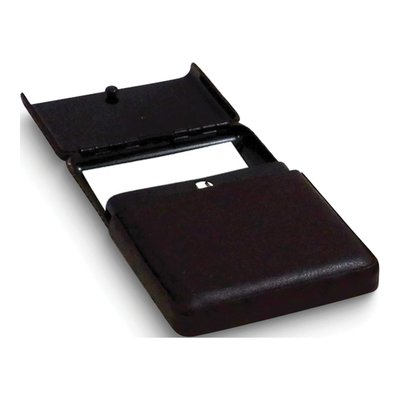 Dark Brown Leather Business Card Case, Flip Top – view 2