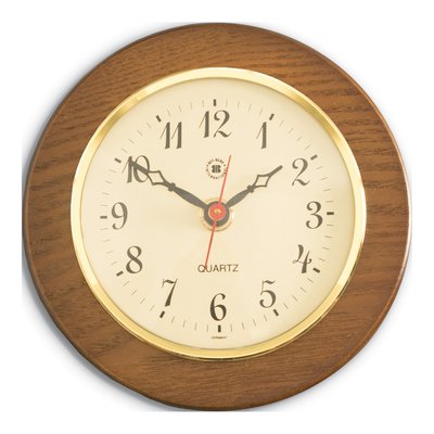 Quartz Clock On 5 Inch Cherry Wood With Brass Bezel