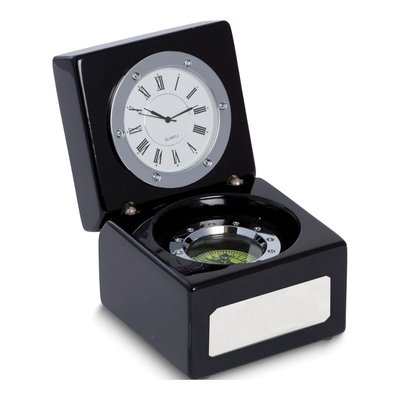 Compass & Clock Wood Box