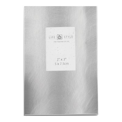 Brushed Silver-Tone 2x3 Picture Frame with Easel Back