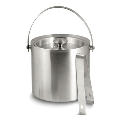 Stainless Steel Ice Bucket with Lid & Tongs
