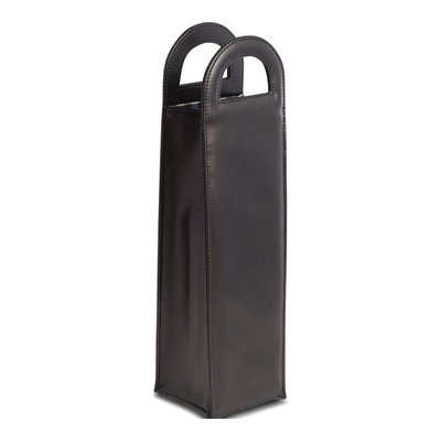 Black Leatherette Wine Bottle Tote