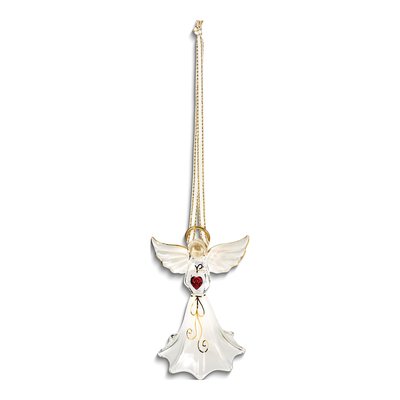 Glass Baron Angel With Red Crystal Heart Figurine Ornament – view 2