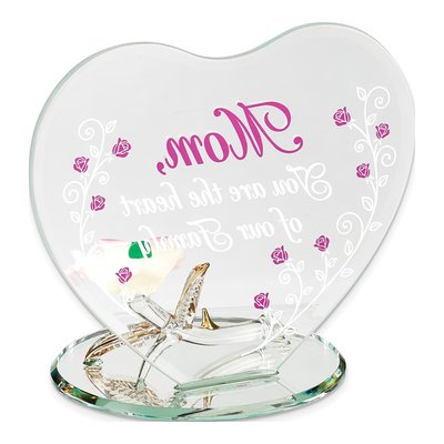 Glass Baron Heart of Our Family Rose Figurine Gift – view 2