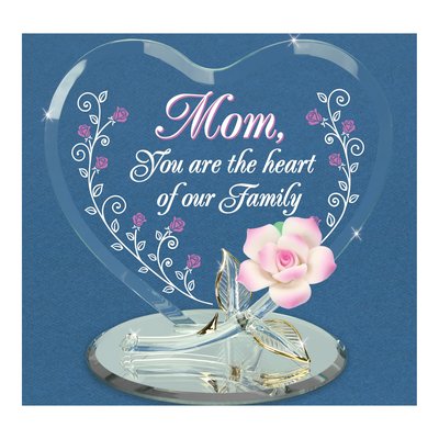 Glass Baron Heart of Our Family Rose Figurine Gift – view 3