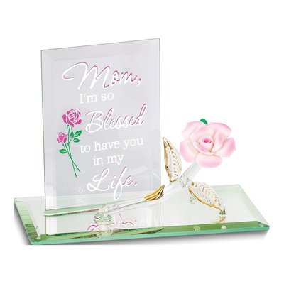 Glass Baron 'MOM I'M SO BLESSED' Rose Figurine