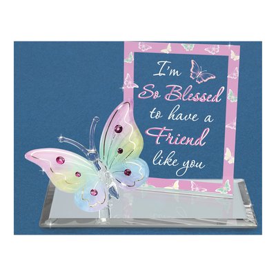 Glass Baron I'm So Blessed To Have A Friend Like You Butterfly Figurine – view 3