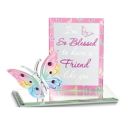 Glass Baron I'm So Blessed To Have A Friend Like You Butterfly Figurine