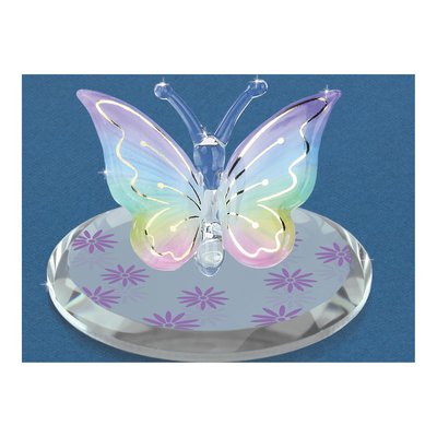 Lavender Rainbow Butterfly Glass Figurine Gift – view 3