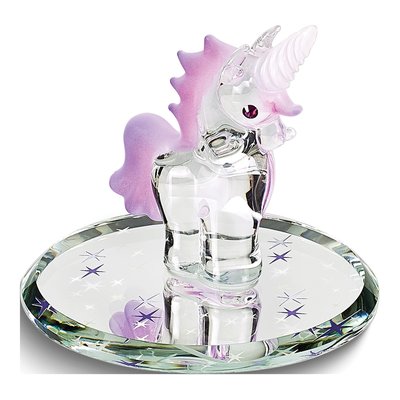 Pink Unicorn Glass Figurine Gift