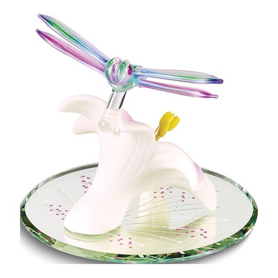 Handcrafted Glass Dragonfly & Lily Figurine – view 2