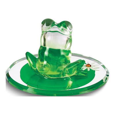 Frog & Lily Pad Handcrafted Glass Figurine – view 2