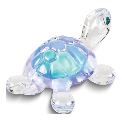 Handcrafted Blue Glass Turtle Figurine Gift – view 2