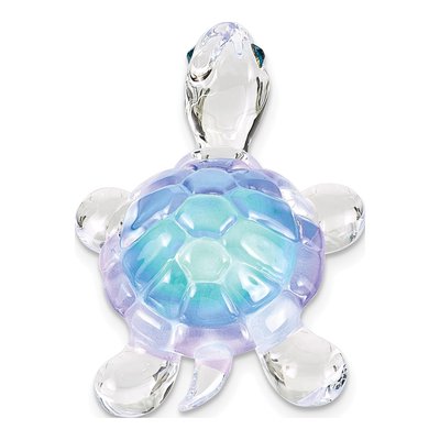 Handcrafted Blue Glass Turtle Figurine Gift – view 3