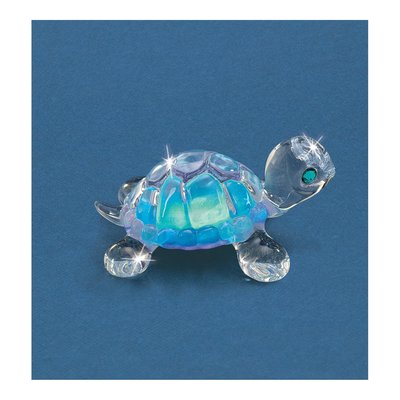 Handcrafted Blue Glass Turtle Figurine Gift – view 4