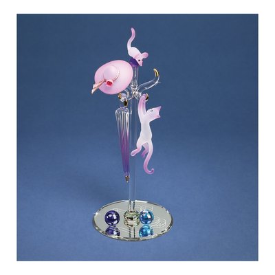 Glass Coat Rack Figurine with Cat & Mouse – view 3