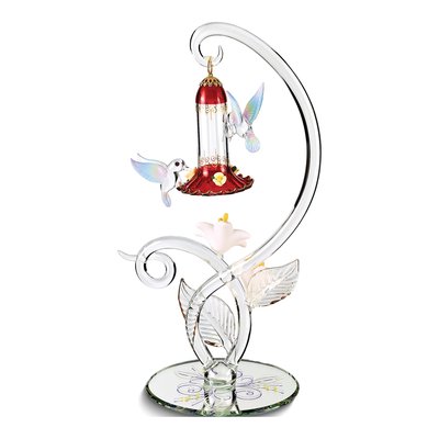 Glass Baron Hummingbird & Flower Figurine Gift – view 2