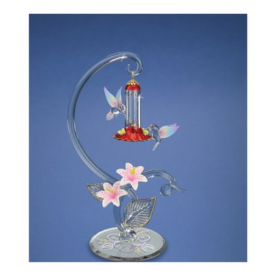 Glass Baron Hummingbird & Flower Figurine Gift – view 3