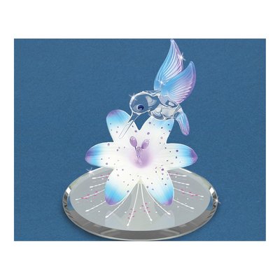 Blue Hummingbird & Lily Glass Figurine Gift – view 3