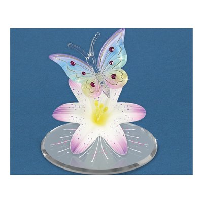 Rainbow Butterfly & Lavender Lily Glass Figurine – view 3