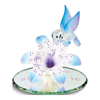 Blue & Purple Hummingbird Glass Figurine Gift