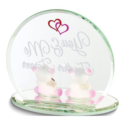 Handcrafted Glass Bears Figurine with Red Hearts – view 2