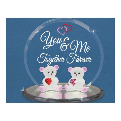Handcrafted Glass Bears Figurine with Red Hearts – view 3