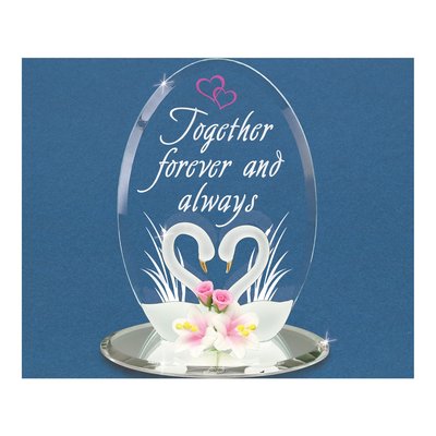 Swan Pair Glass Figurine – view 3