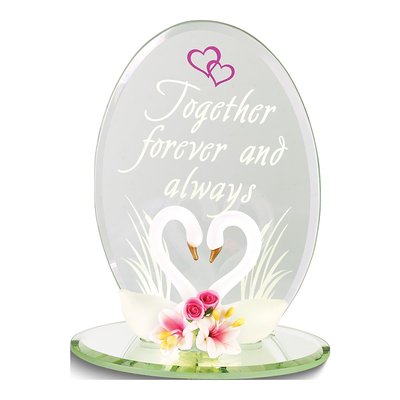 Swan Pair Glass Figurine