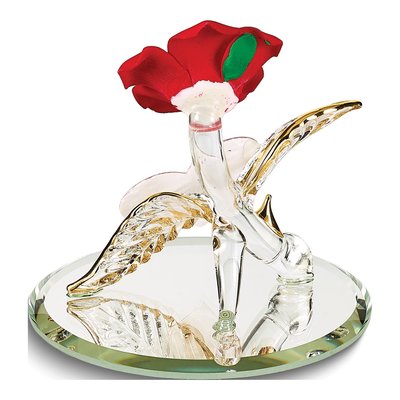 I Love You Red Rose Glass Figurine, 22k Gold Trim – view 2