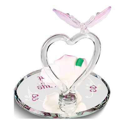 Always in My Heart Butterfly & Rose Glass Figurine – view 2