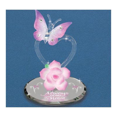 Always in My Heart Butterfly & Rose Glass Figurine – view 4