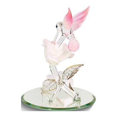 I Love You Pink Hummingbird & Rose Glass Figurine – view 2