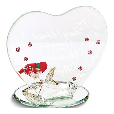 Wonderful Wife Glass Rose Figurine Gift – view 2