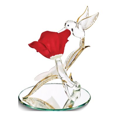 I LOVE YOU Hummingbird Glass Figurine, 22k Gold Trim – view 2