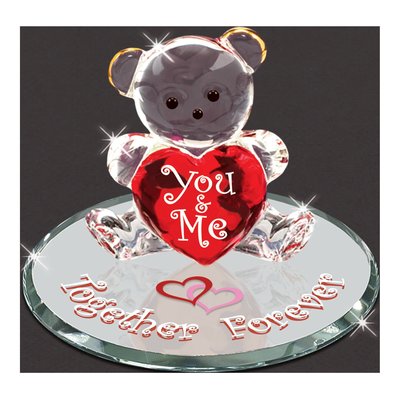 You & Me Together Forever Bear Glass Figurine – view 4