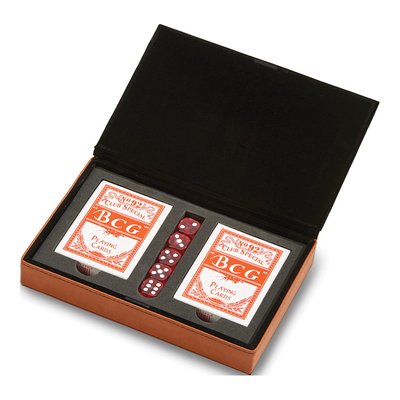 Caramel Leatherette Dice & Card Set – view 2