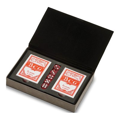 Grey Leatherette Dice & Card Deck Gift Set – view 2