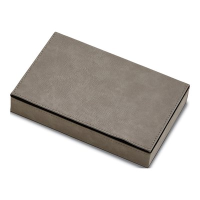 Grey Leatherette Dice & Card Deck Gift Set