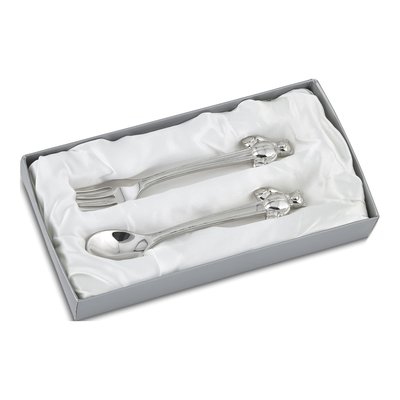 Baby Spoon & Fork Set with Teddy Bear Handle – view 2