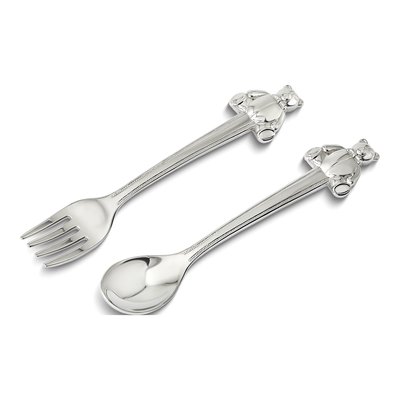 Baby Spoon & Fork Set with Teddy Bear Handle