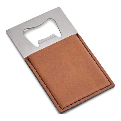 Caramel Leatherette Bottle Opener - Engravable Gift – view 2