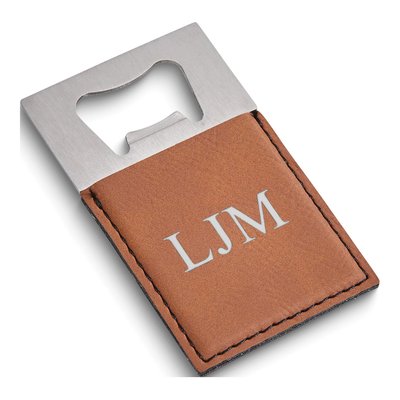 Caramel Leatherette Bottle Opener - Engravable Gift