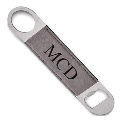 Grey Leatherette Silver-tone Bottle Opener – view 2